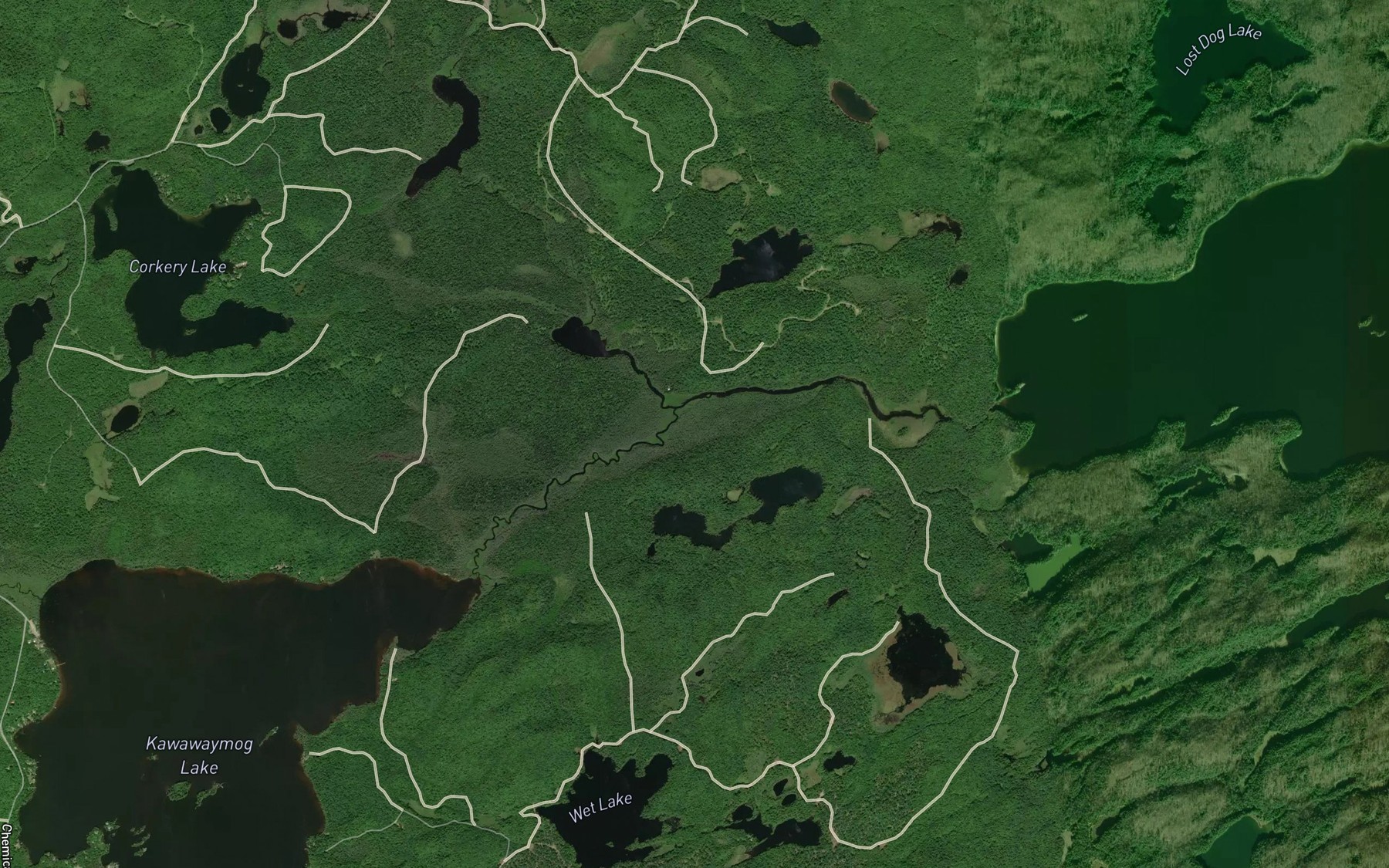 Satellite map of the Tyne Creek