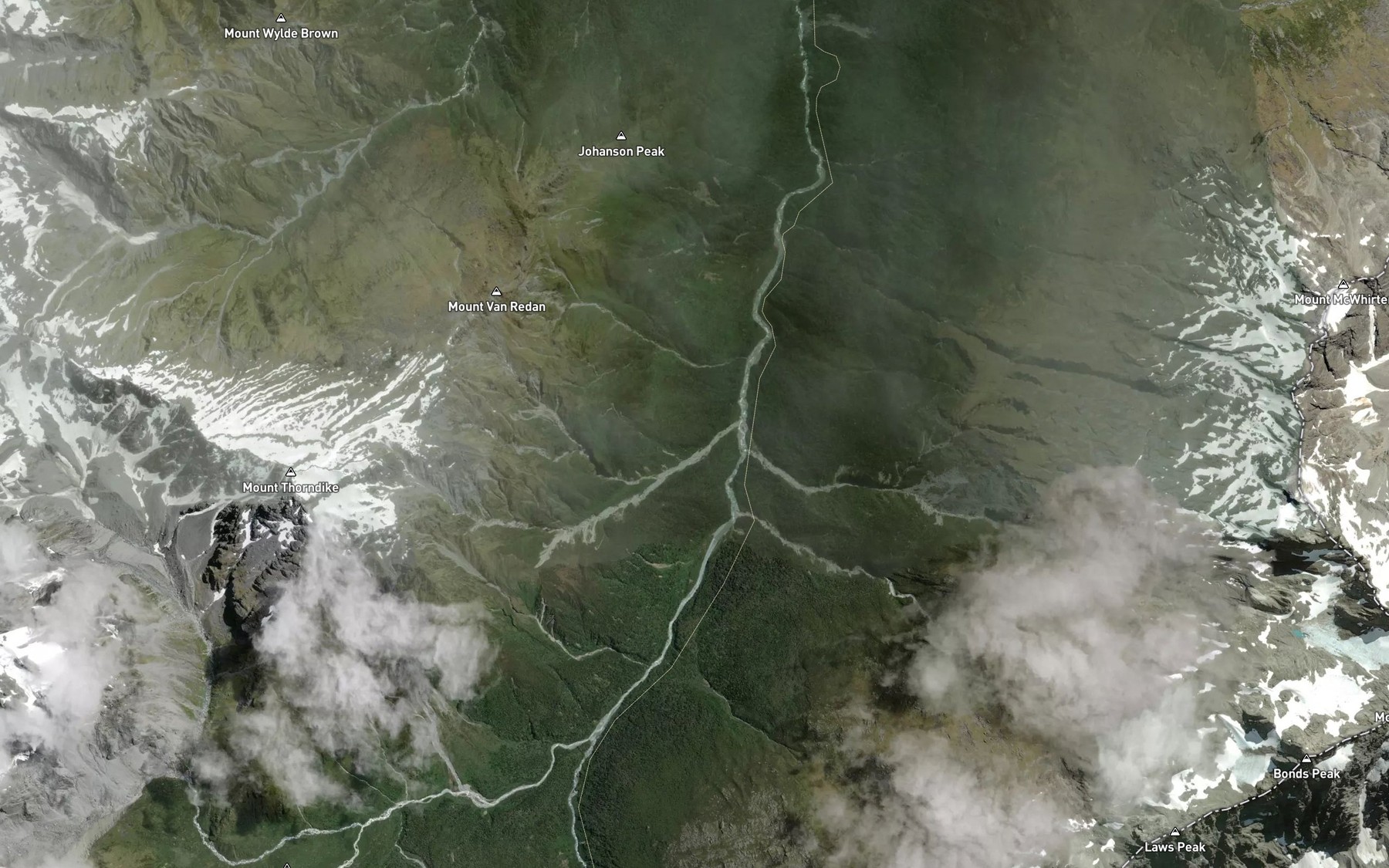 Satellite map of the Crack Creek
