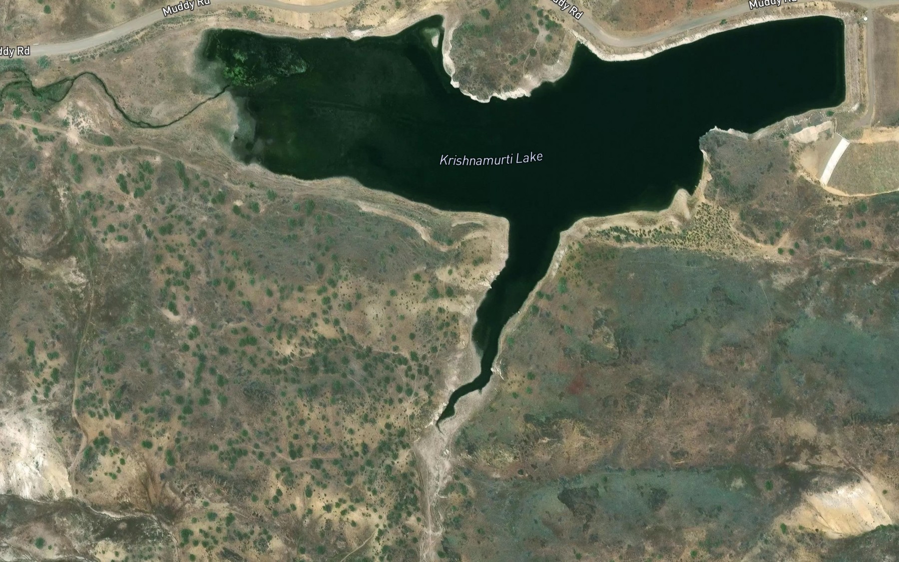 Satellite map of the Currant Creek Reservoir