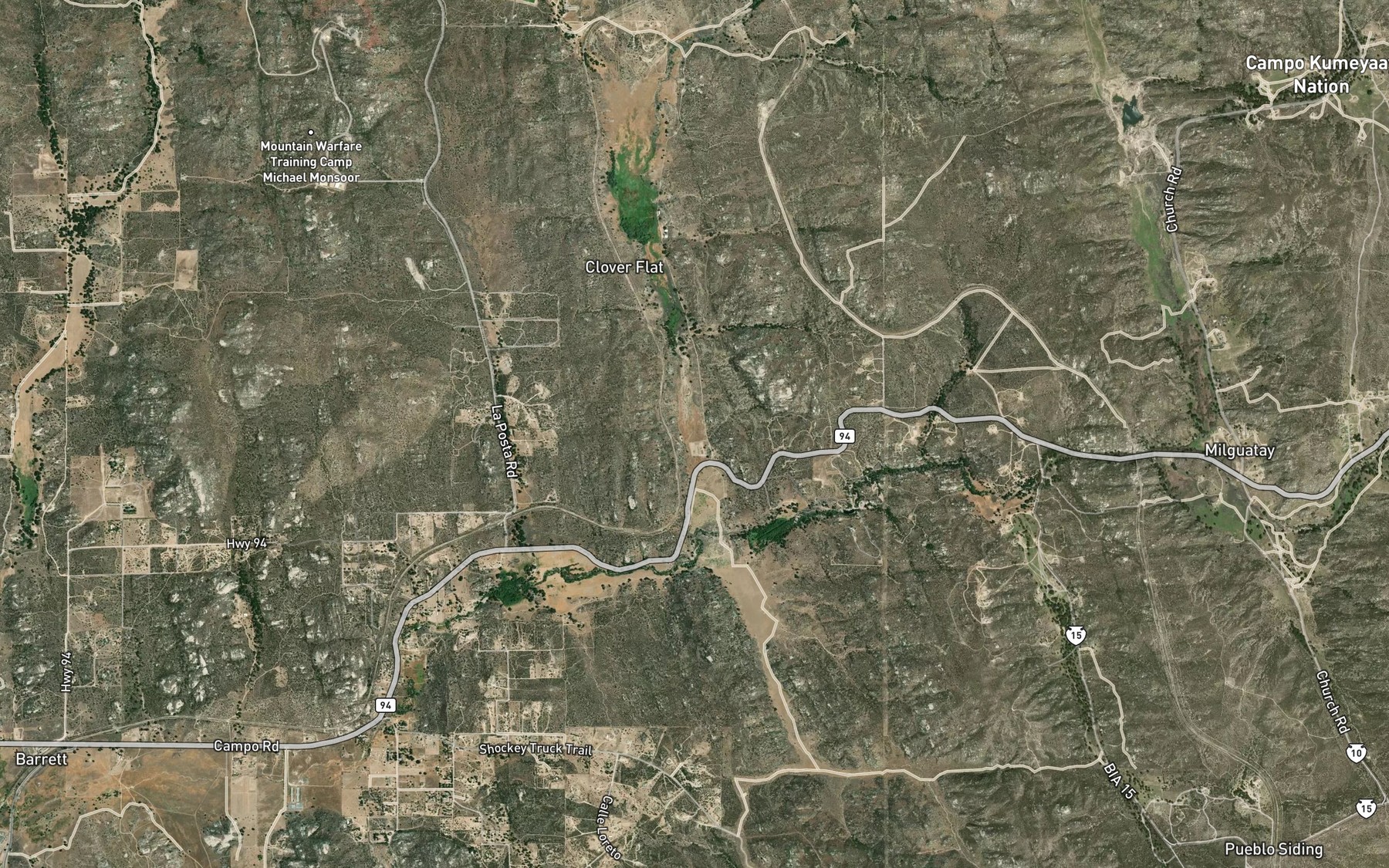 Satellite map of the Miller Creek