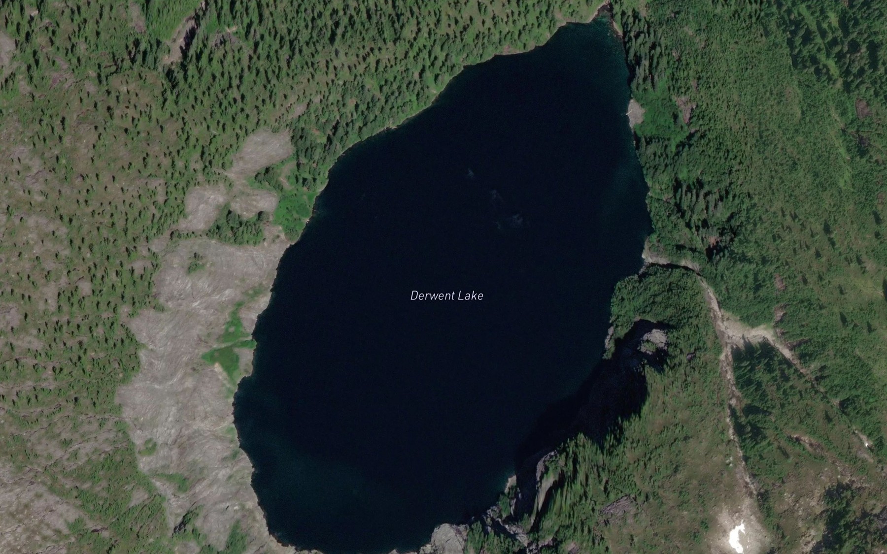 Satellite map of the Derwent Lake