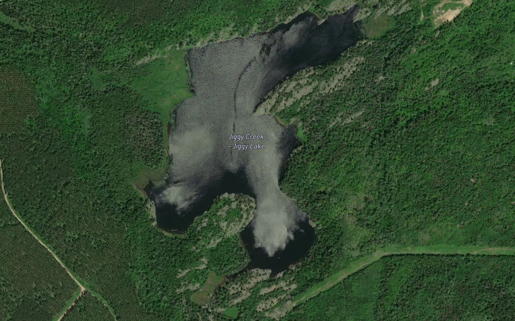 Satellite map of the Jiggy Lake