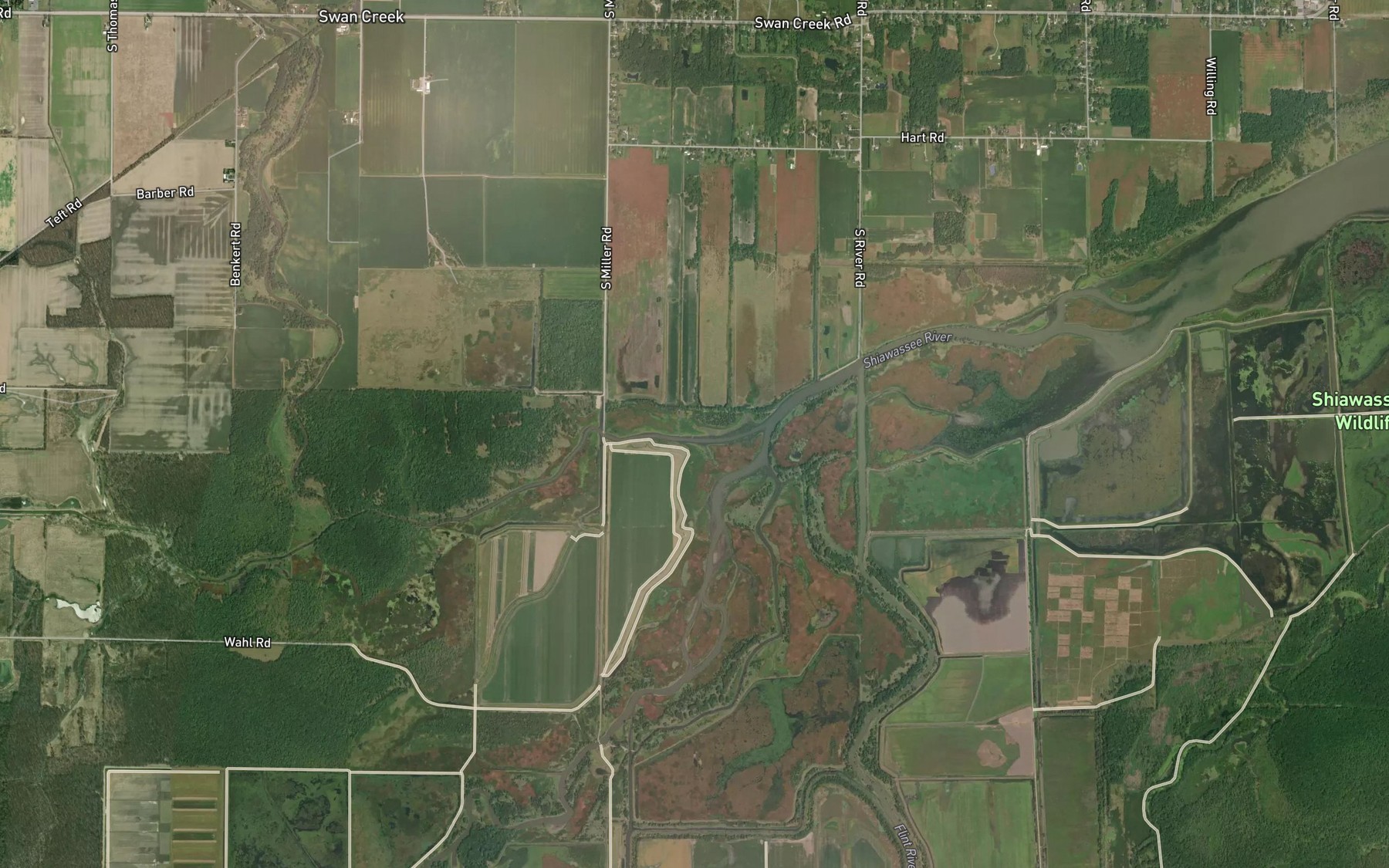 Satellite map of the Marsh Creek