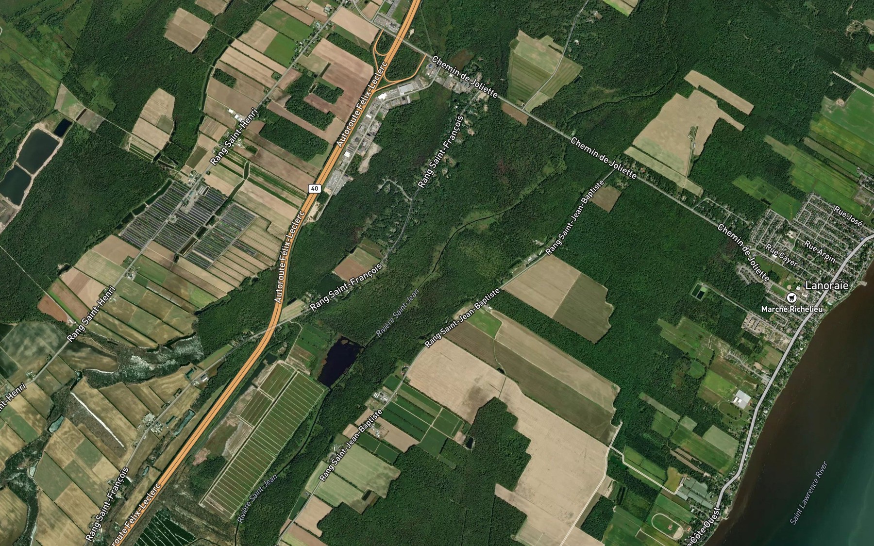 Satellite map of the Cours d'eau Boisjoly
