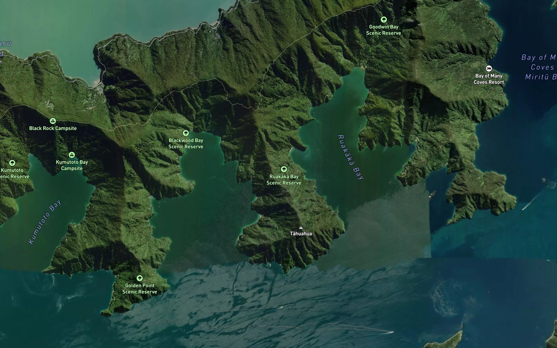 Satellite map of the Cherry Bay