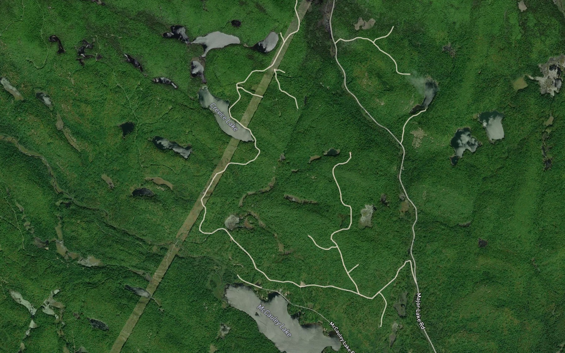 Satellite map of the North Moonbeam Creek