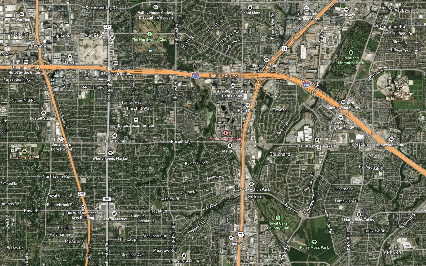 Satellite map of the Orr Branch