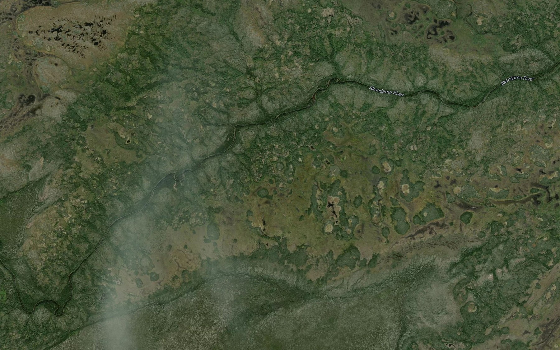 Satellite map of the Dog Creek