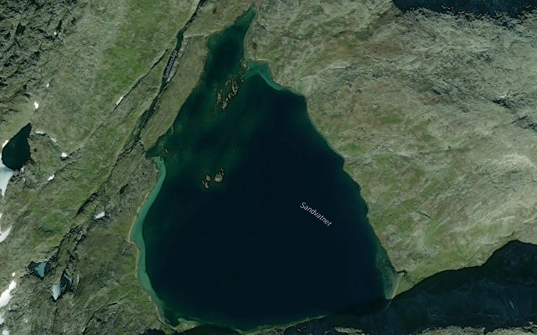 Satellite map of the Sandvatnet