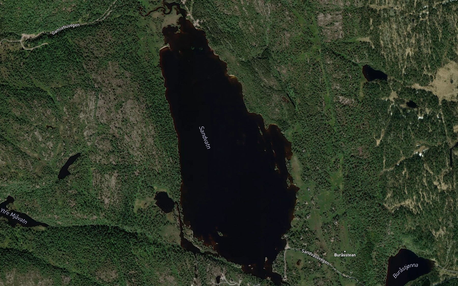 Satellite map of the Sandvatnet
