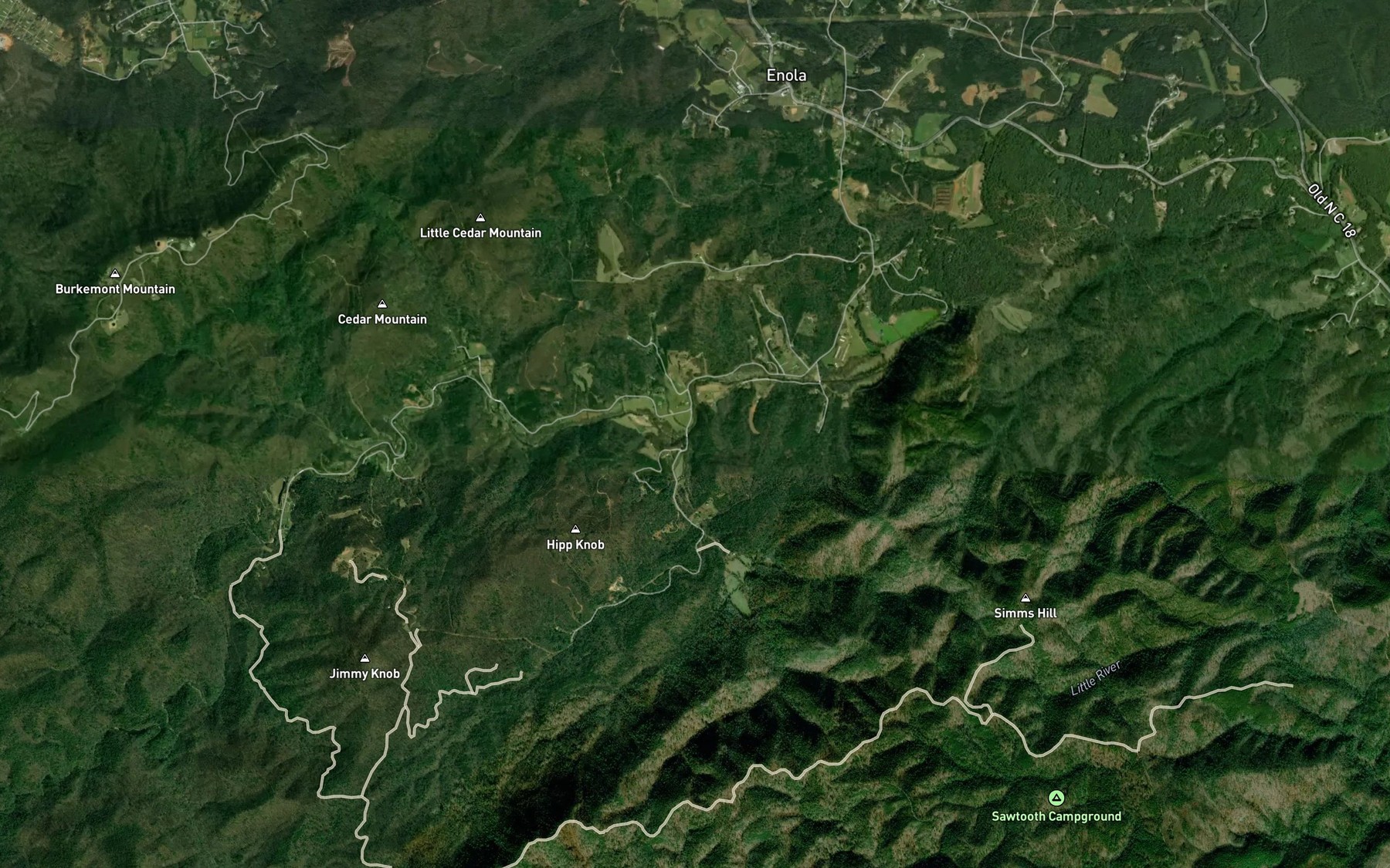 Satellite map of the Ivy Creek