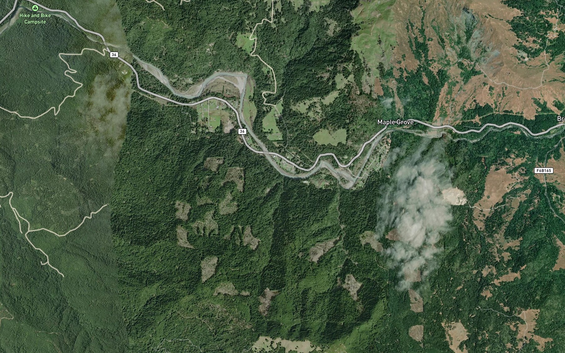 Satellite map of the Pip Creek