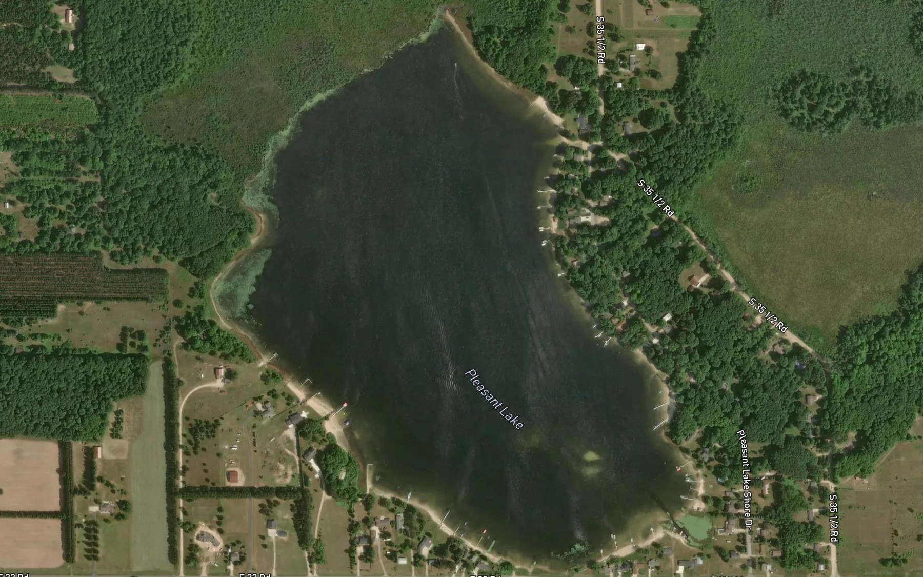 Satellite map of the Pleasant Lake