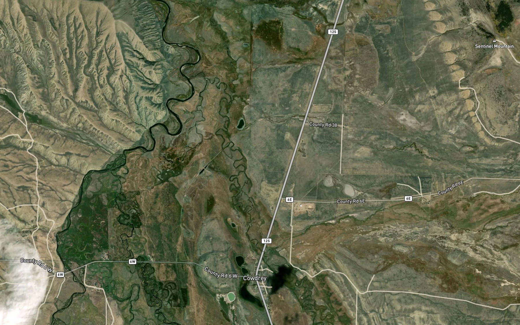 Satellite map of the Thirty Six Ditch