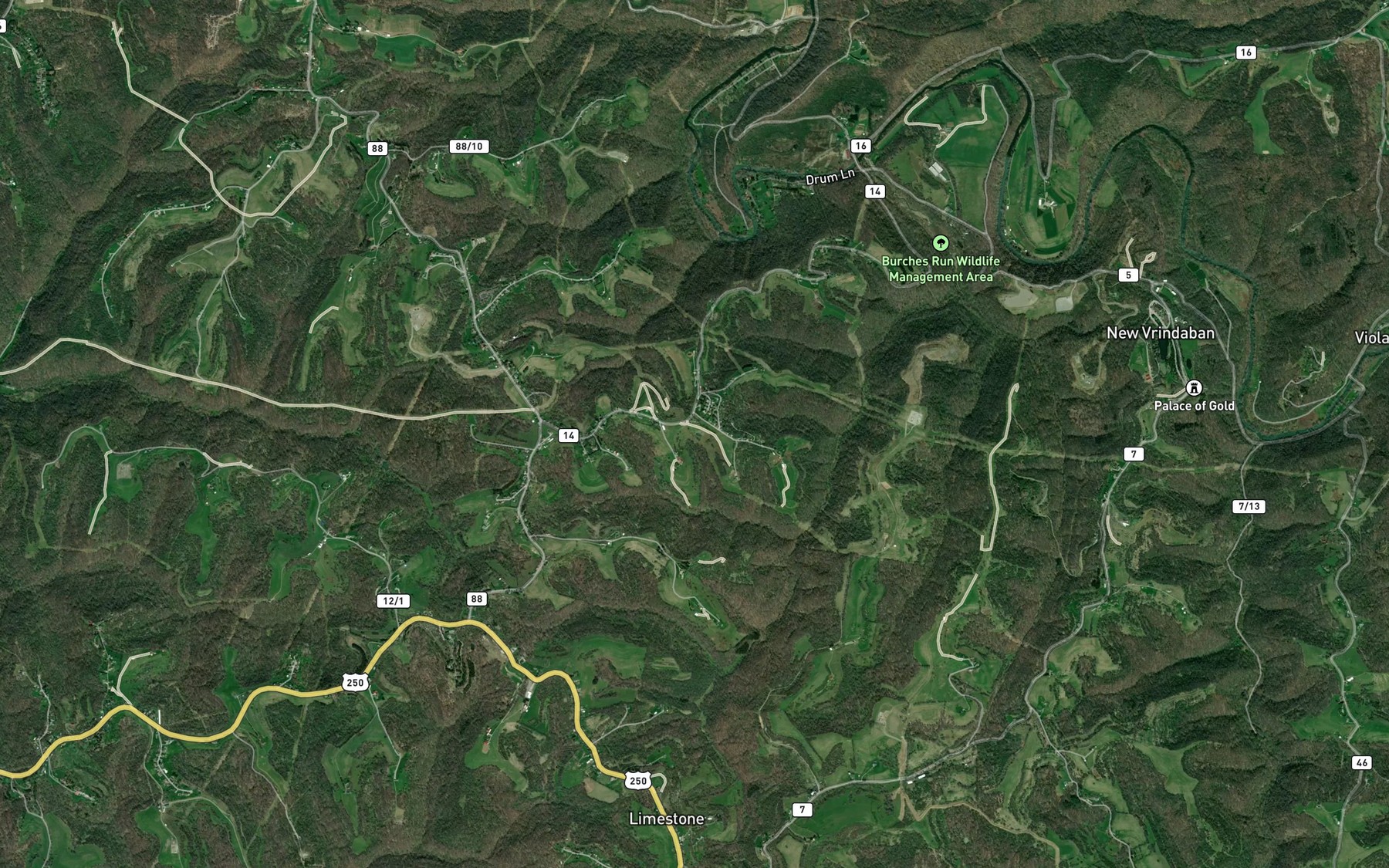 Satellite map of the Charles Hoskins Spring