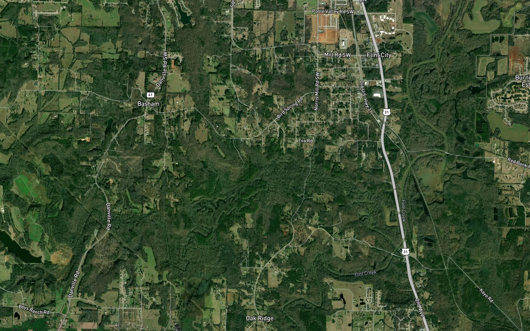 Satellite map of the Long Branch