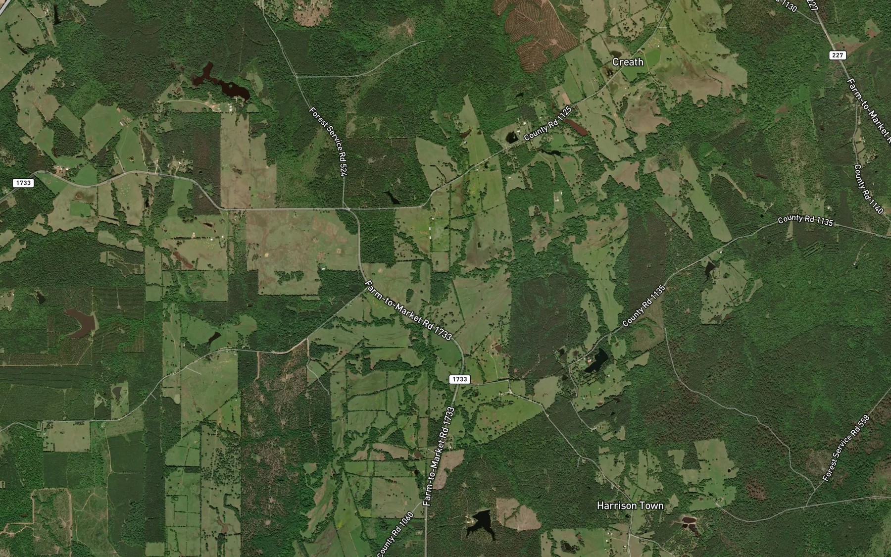 Satellite map of the Gum Creek