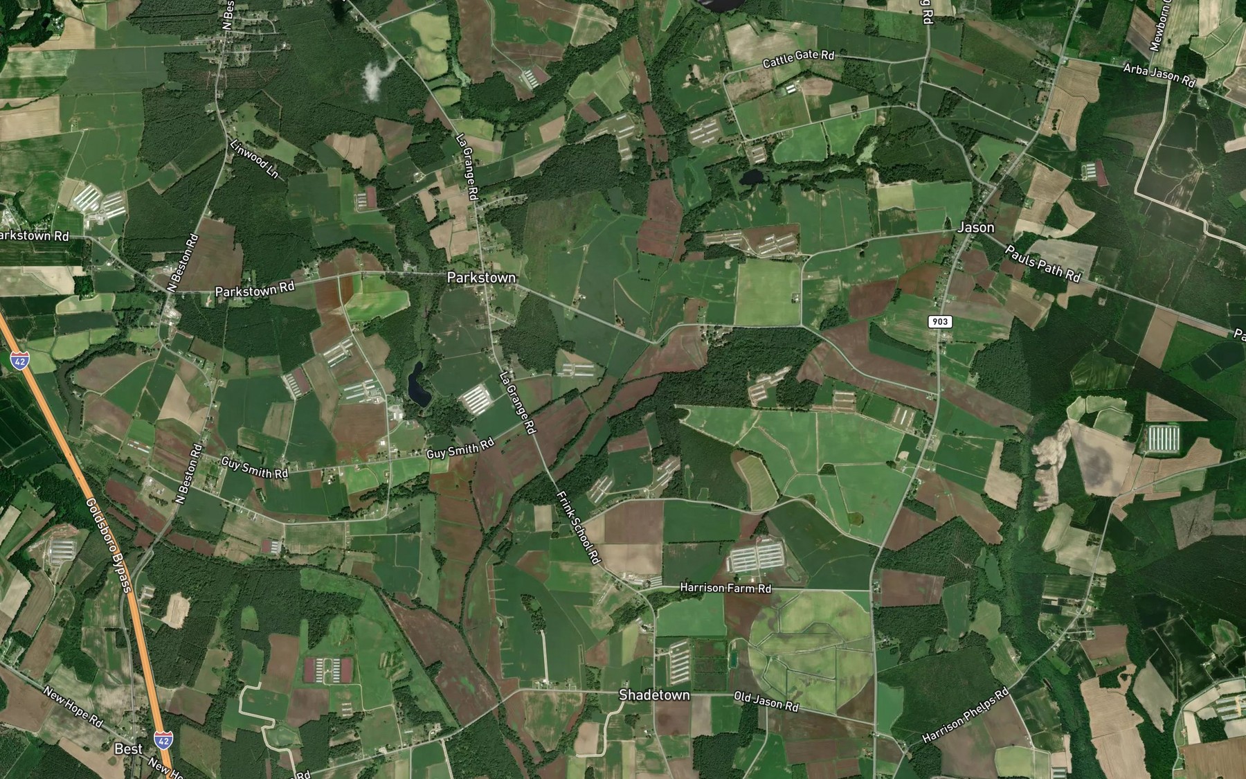 Satellite map of the Mill Run