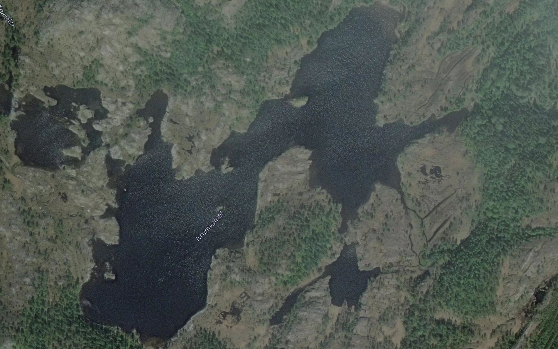 Satellite map of the Kromvatnet