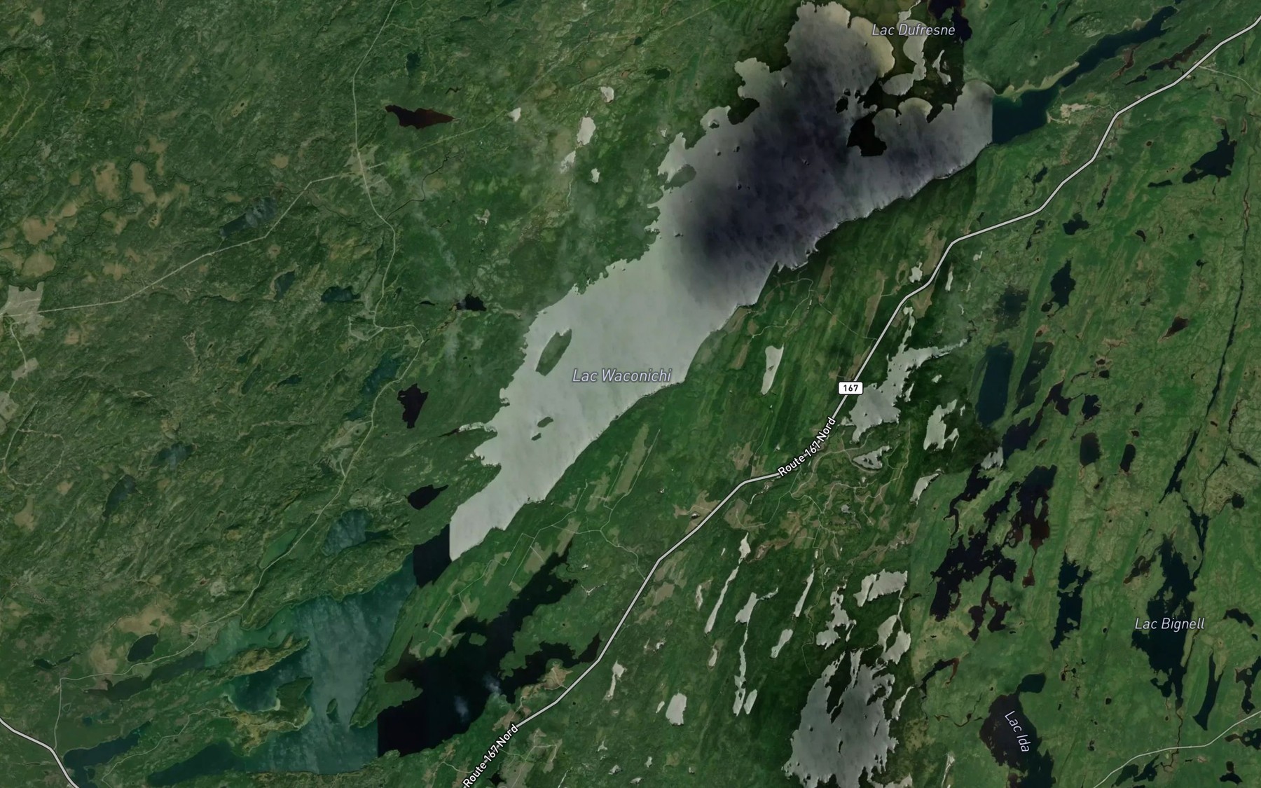 Satellite map of the Lac Waconichi
