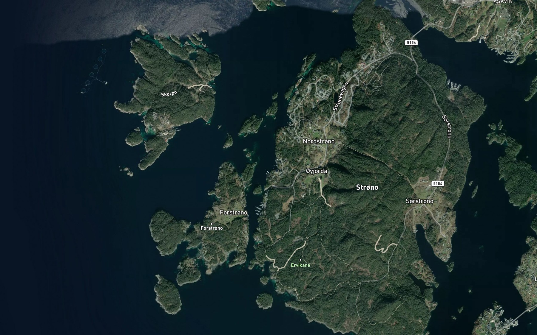 Satellite map of the Oyjordsvika