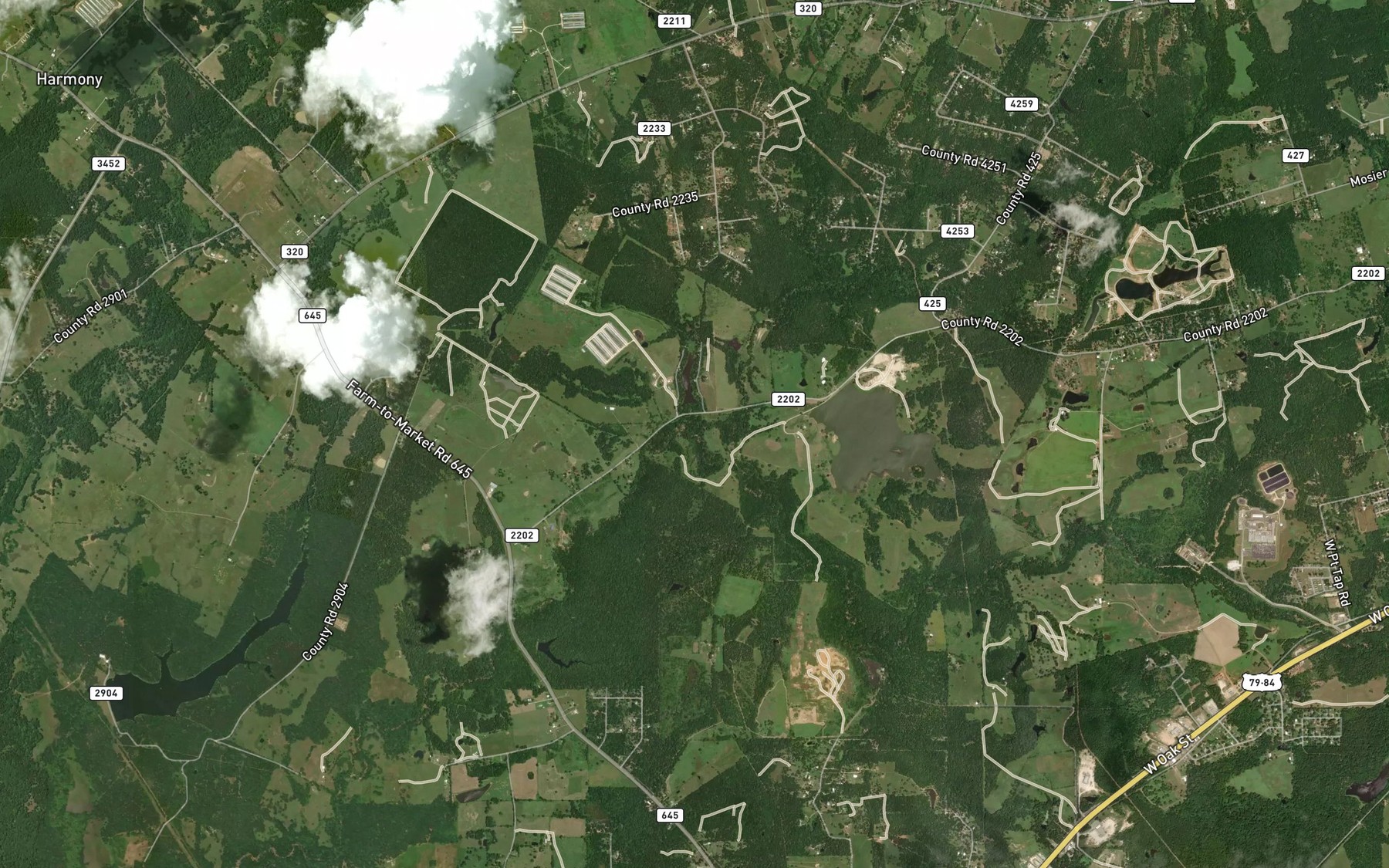 Satellite map of the Wolf Creek