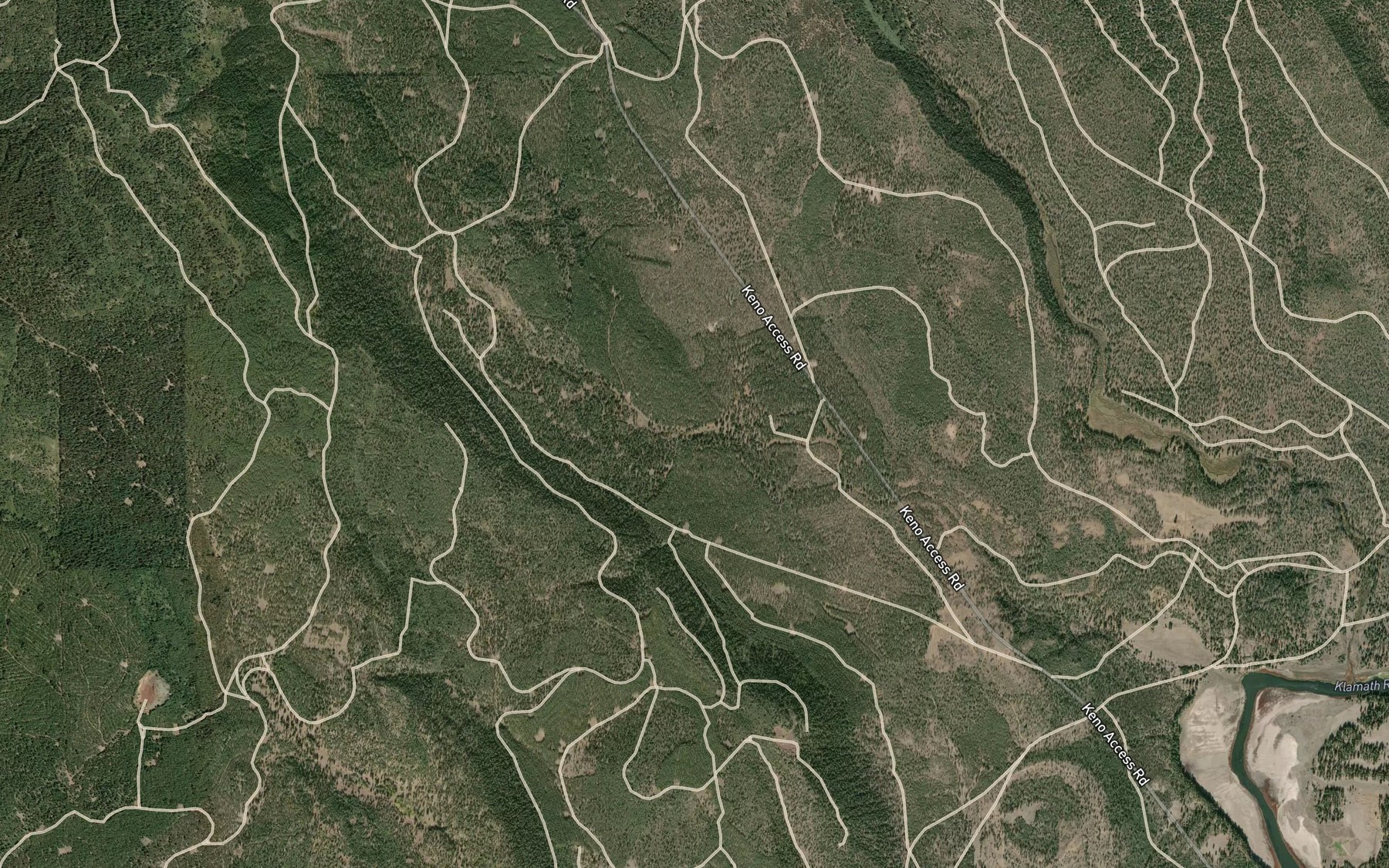 Satellite map of the Grub Spring Reservoir