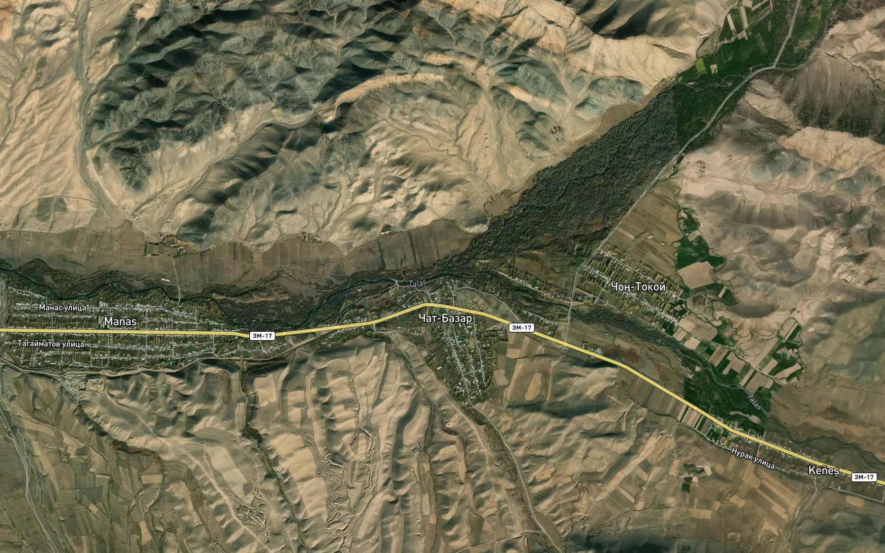 Satellite map of the Uchkoshoy