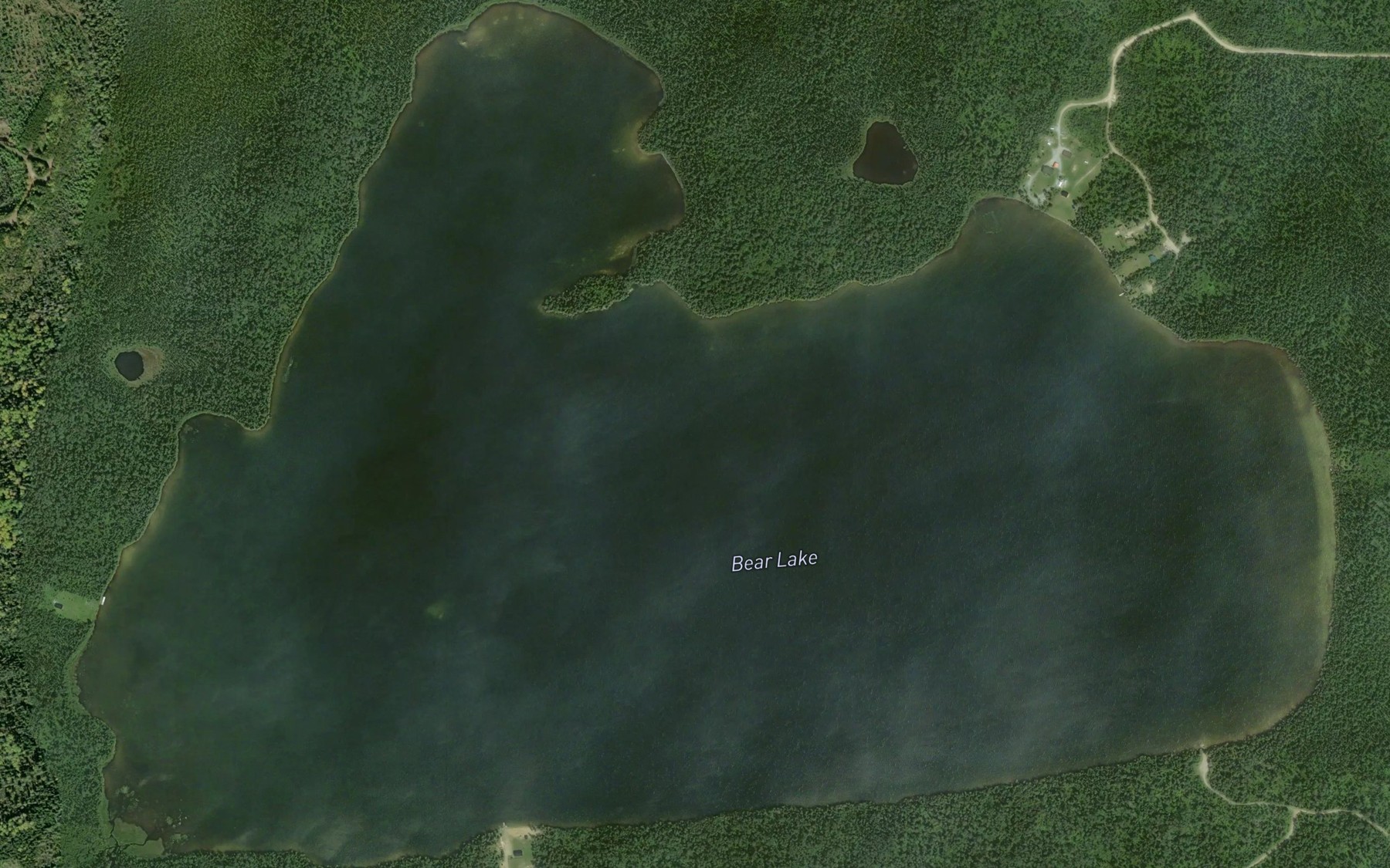 Satellite map of the Bear Lake