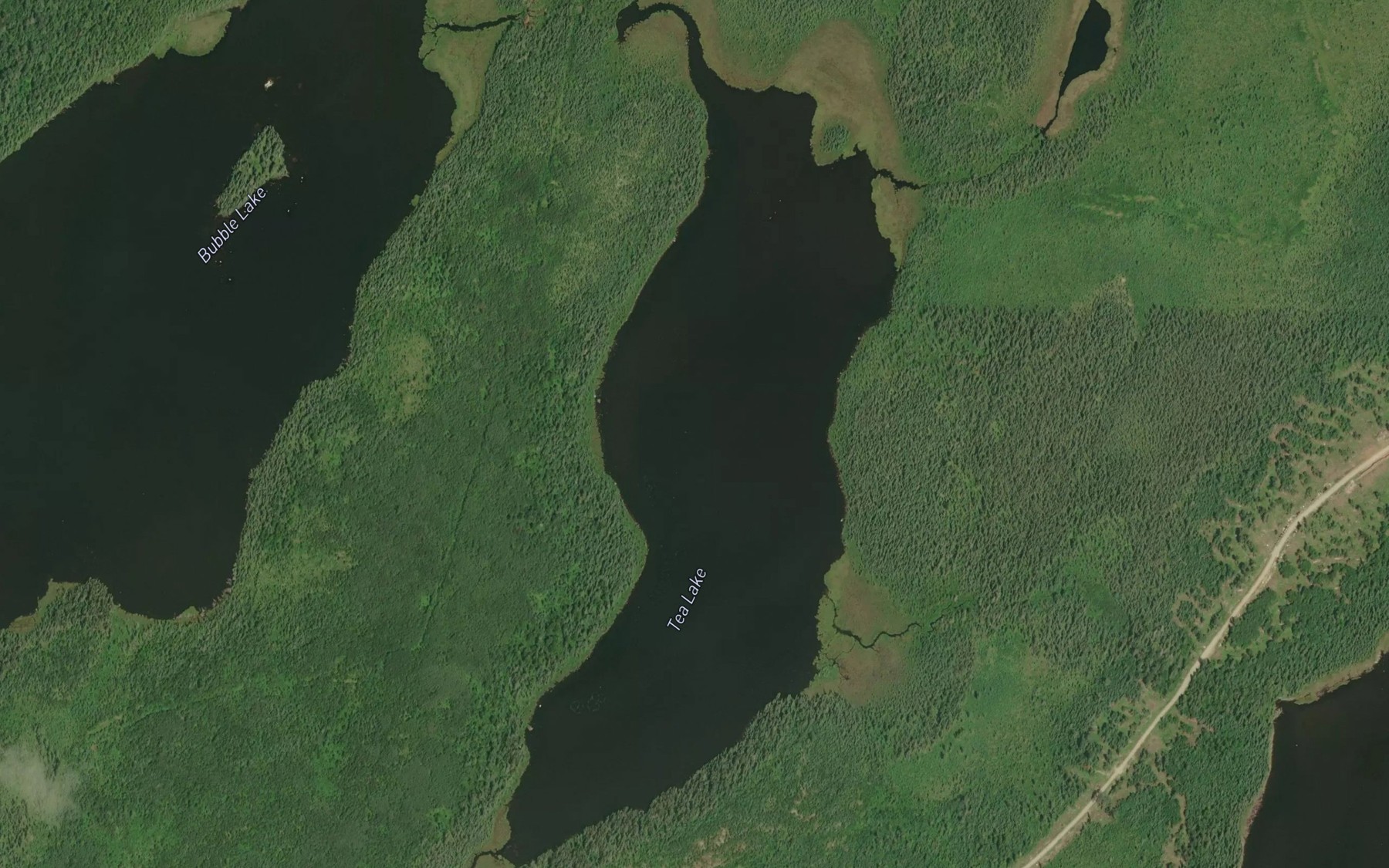 Satellite map of the Tea Lake
