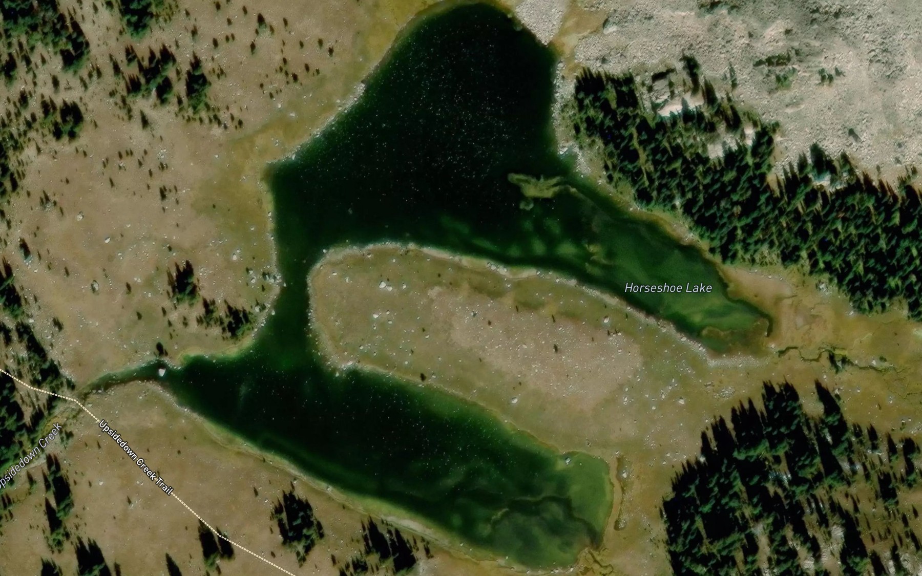 Satellite map of the Horseshoe Lake
