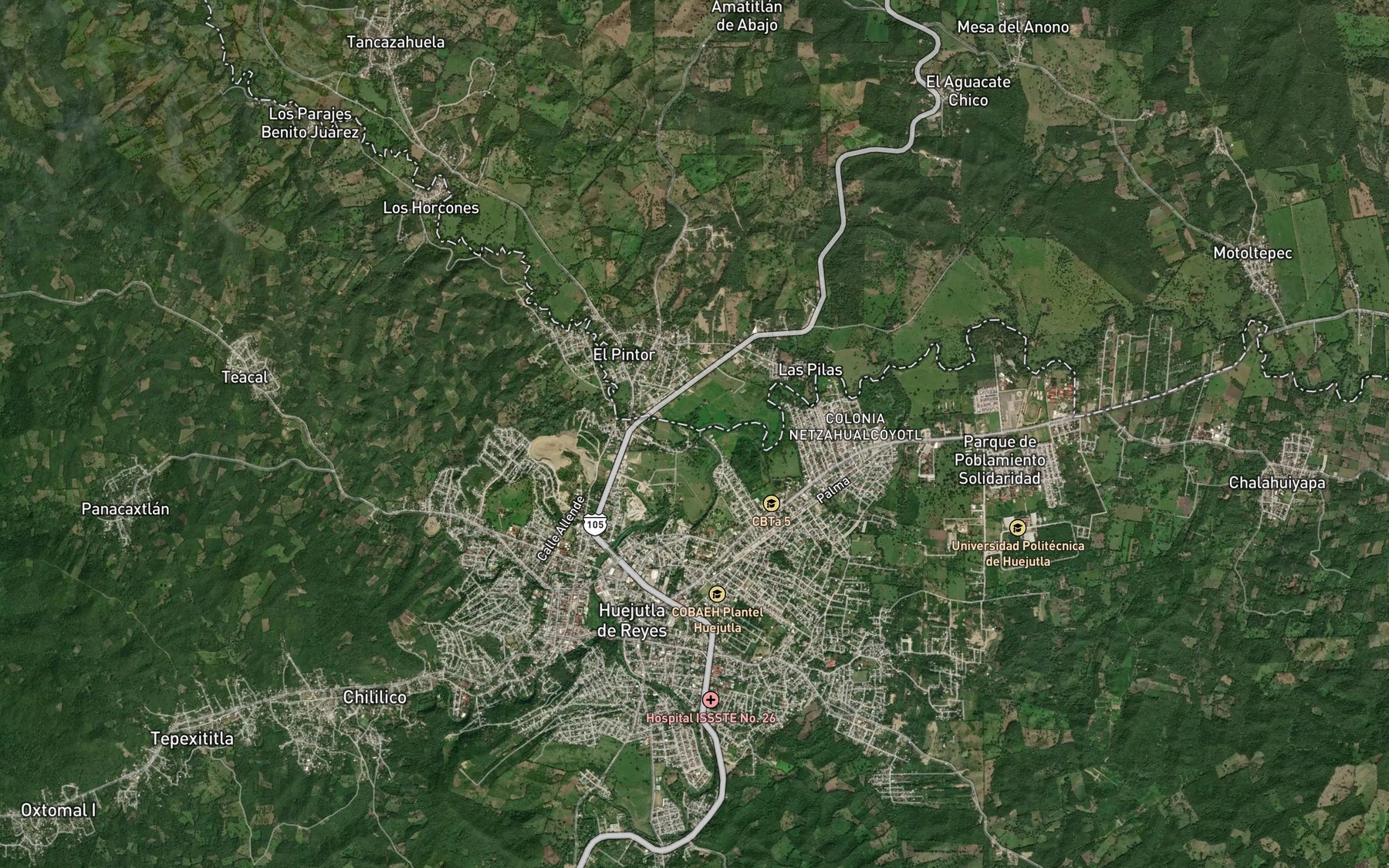 Satellite map of the Cuimantla