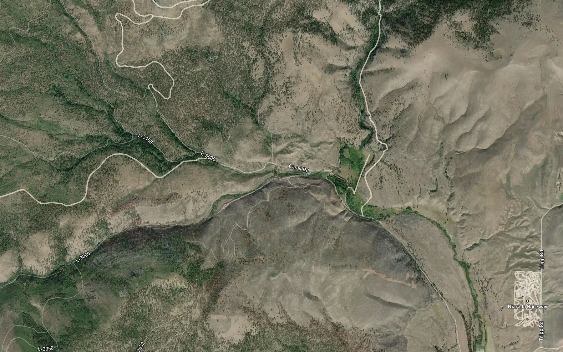 Satellite map of the Bassoo Creek