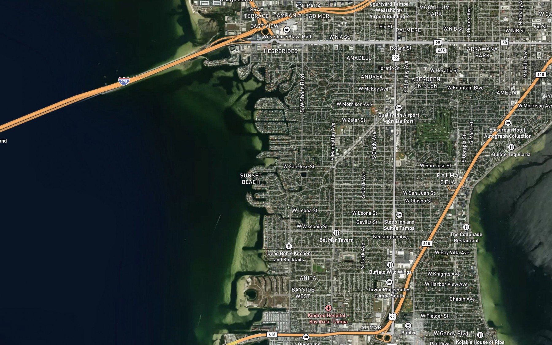 Satellite map of the John Branch