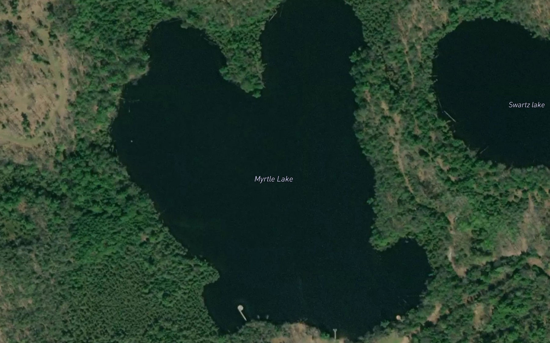 Satellite map of the Myrtle Lake