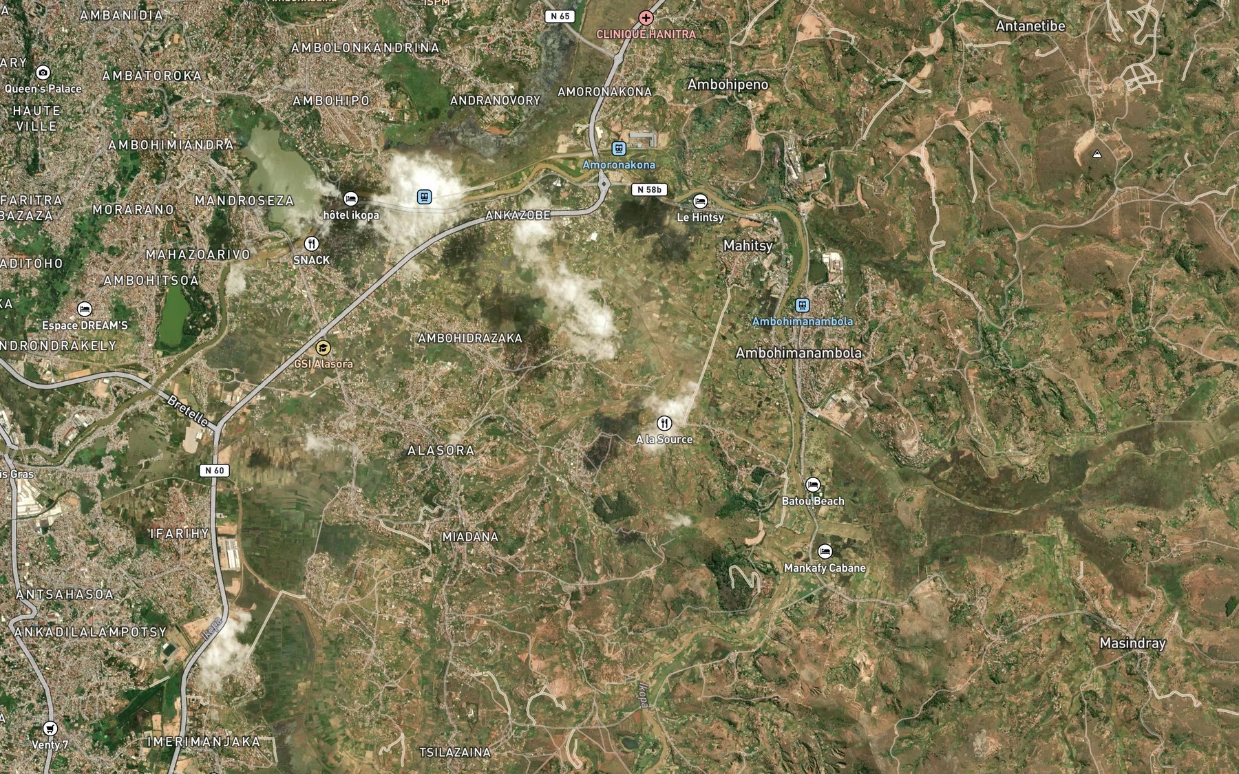 Satellite map of the Ivovoka Riviere