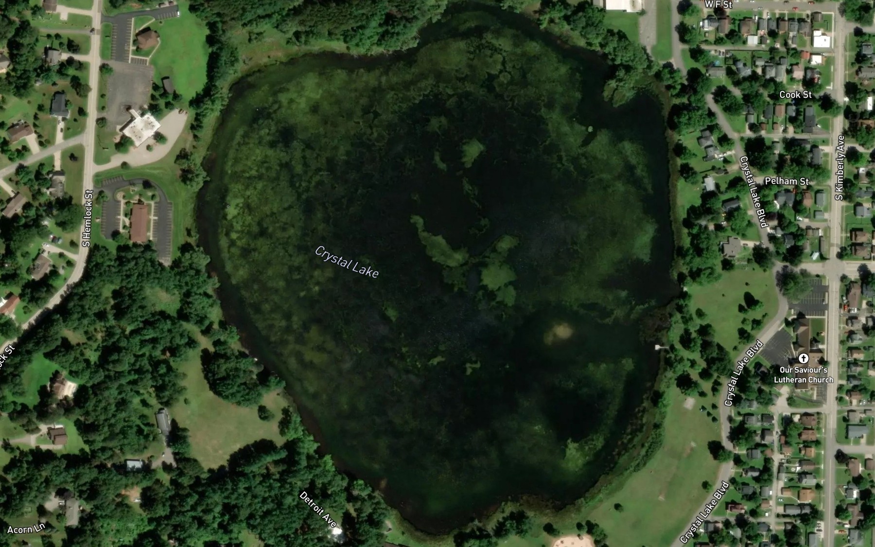 Satellite map of the Crystal Lake