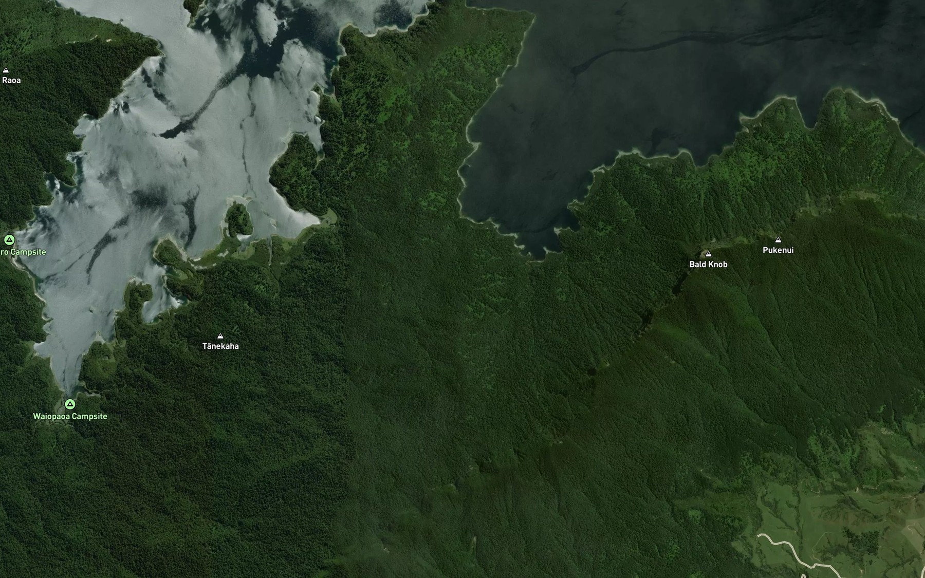 Satellite map of the Paengarua Stream
