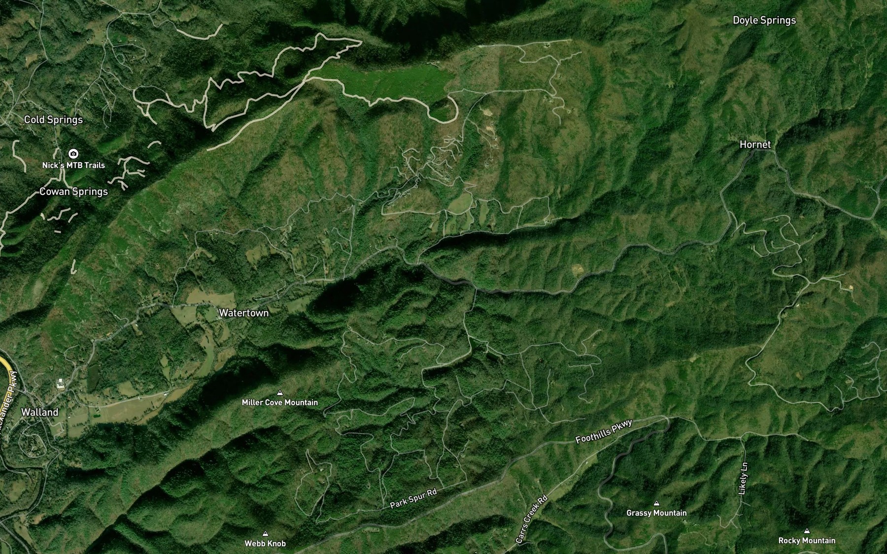 Satellite map of the Stillhouse Branch