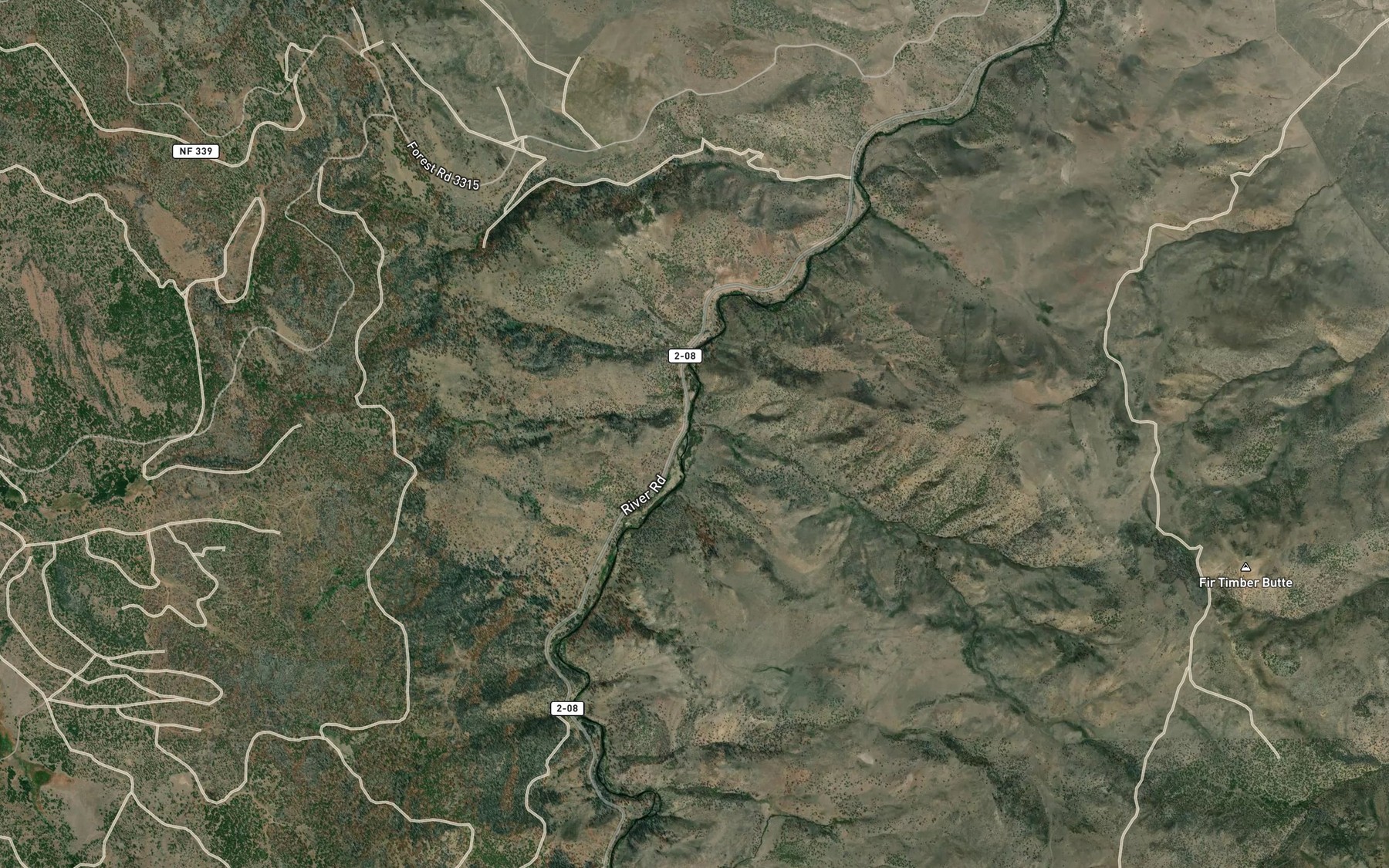 Satellite map of the Juniper Creek