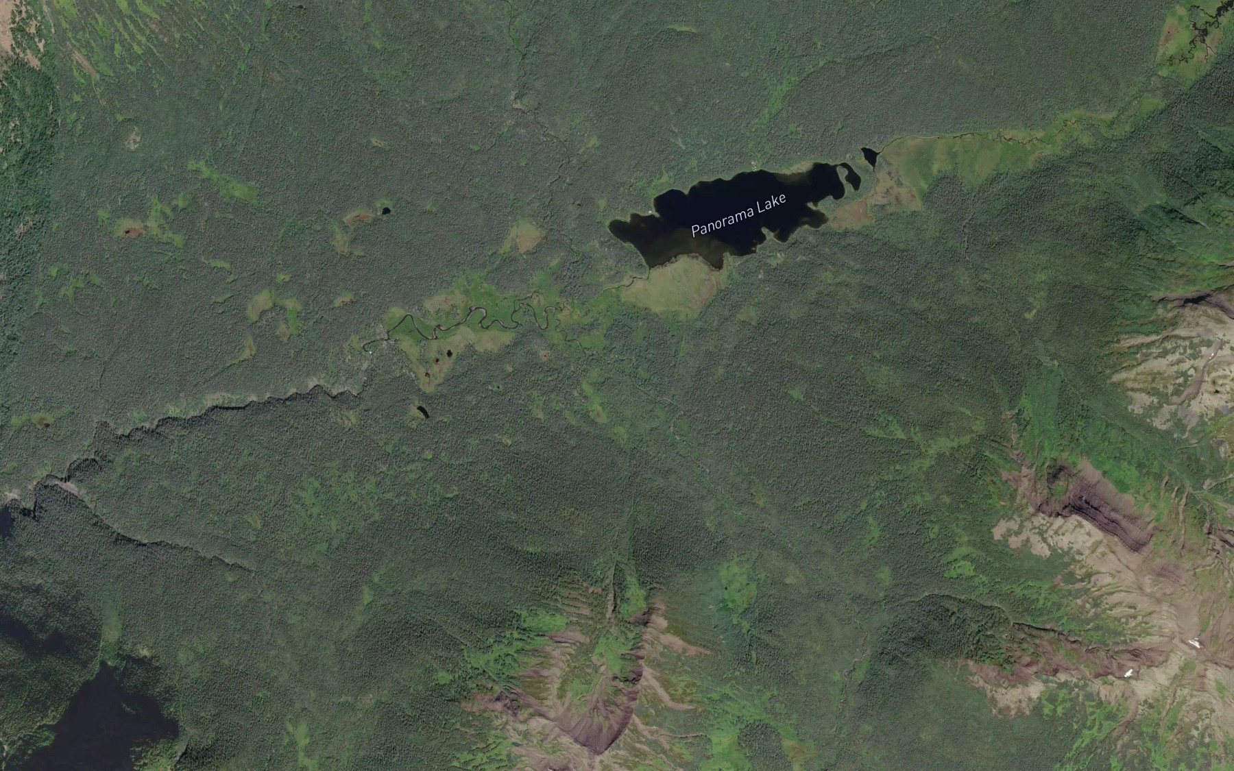 Satellite map of the Kobes Creek