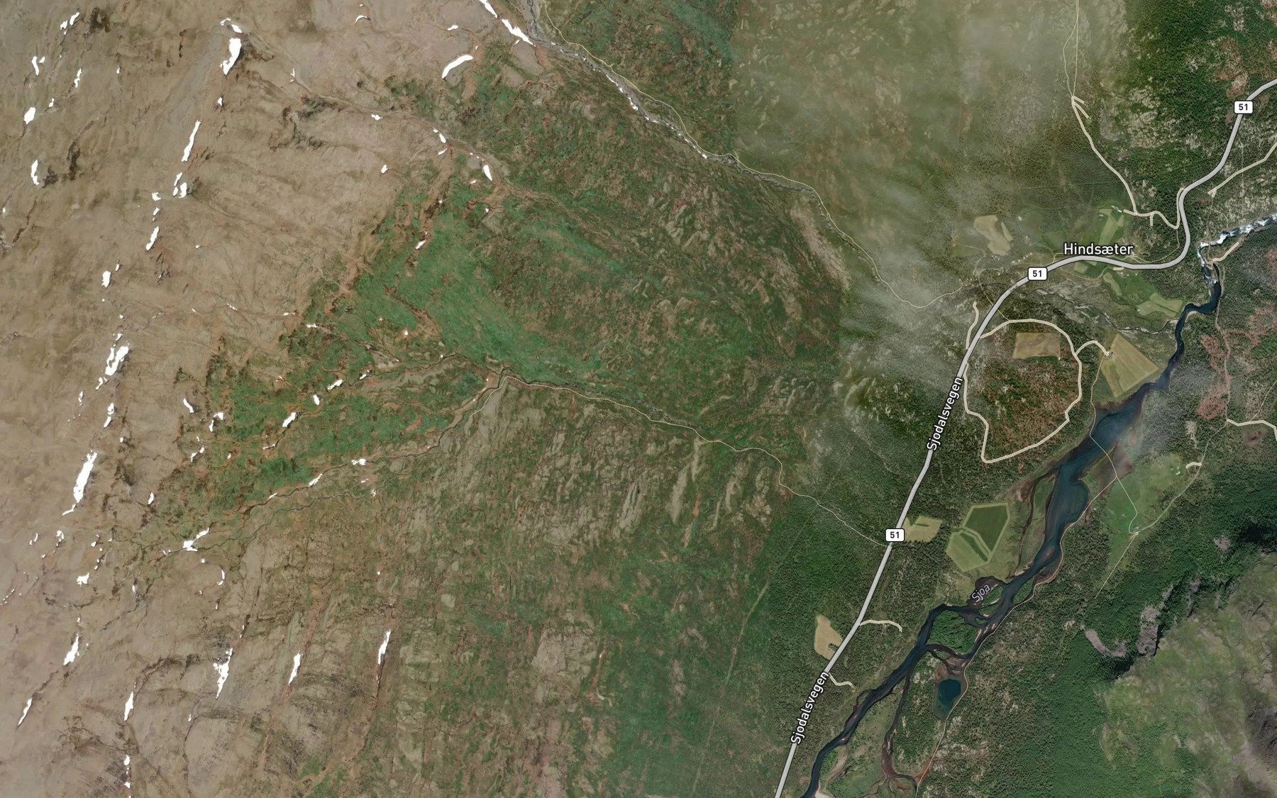 Satellite map of the Veslehinda