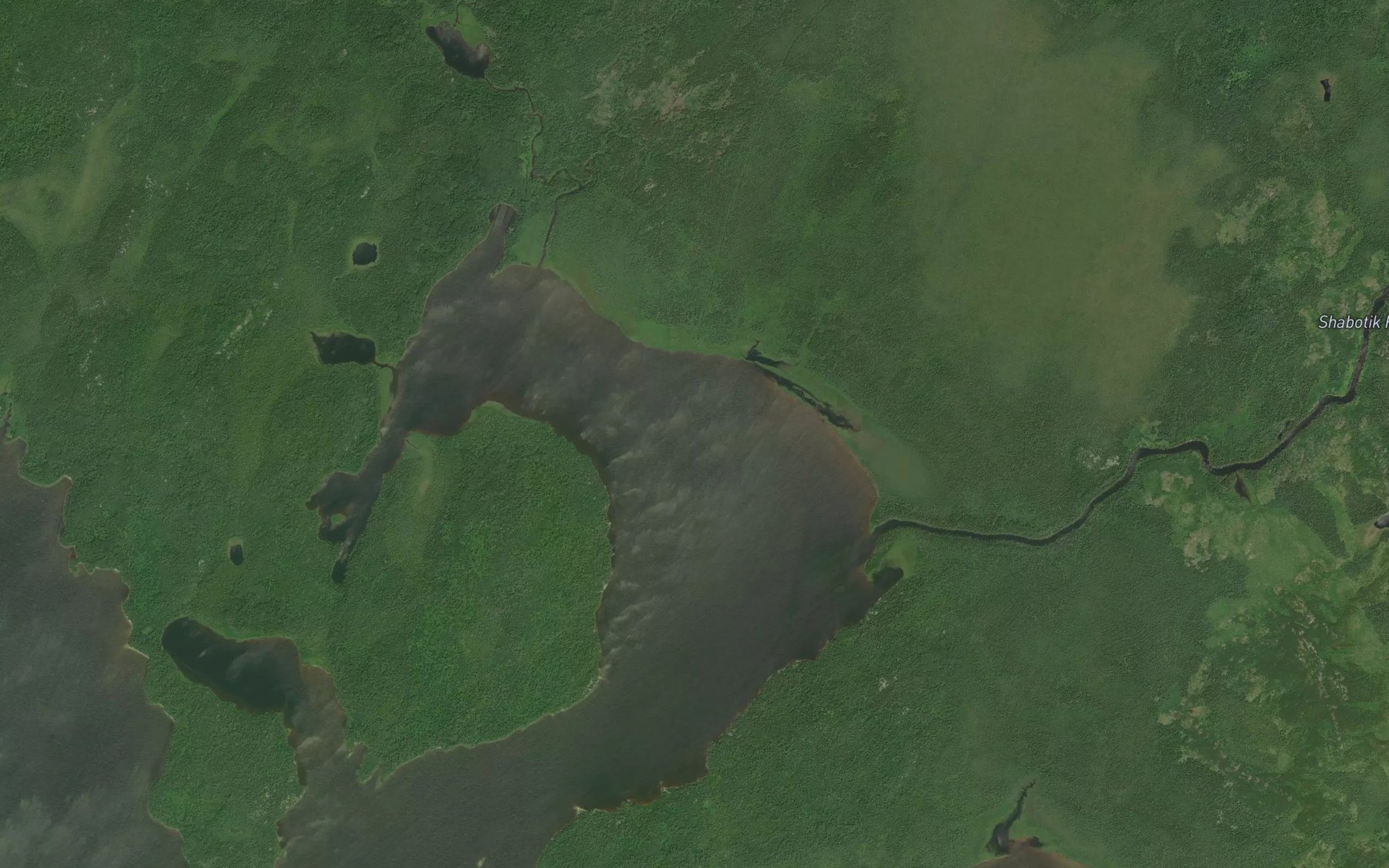 Satellite map of the Shabotik River