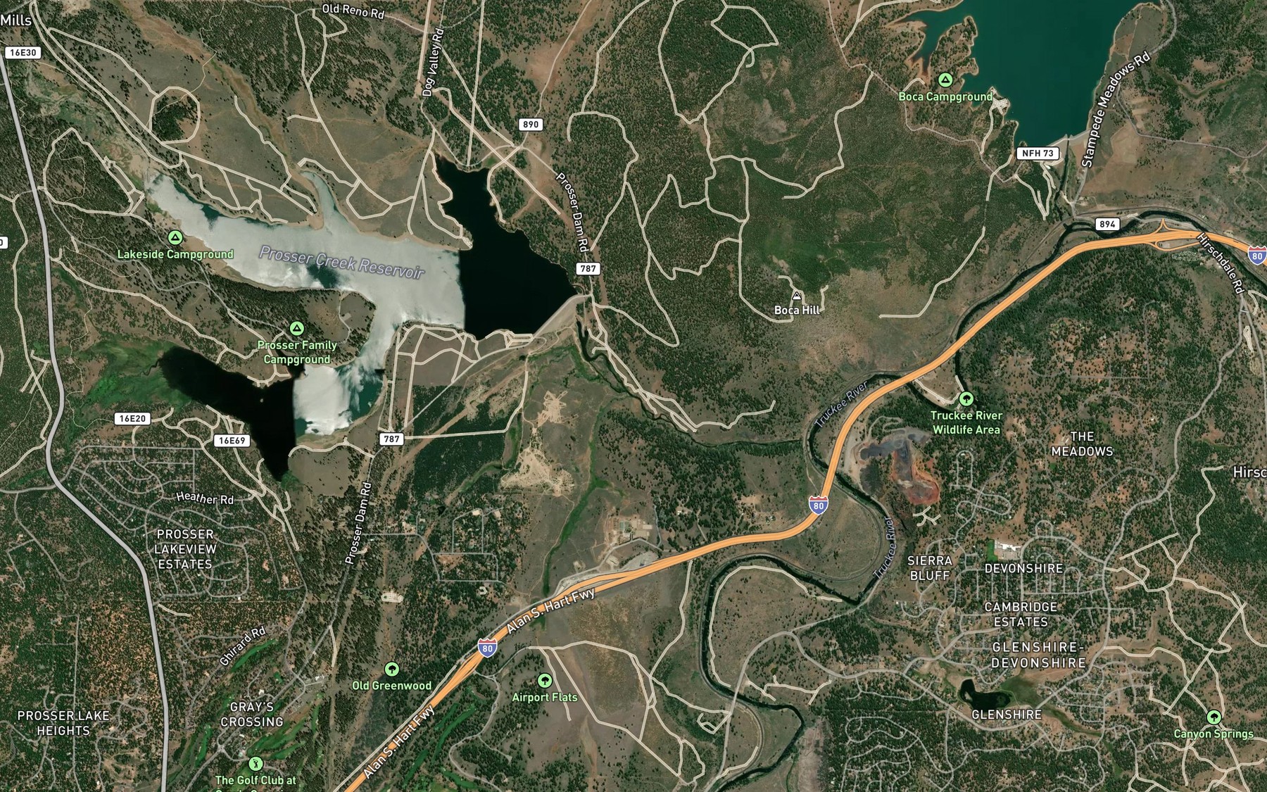 Satellite map of the Station Creek