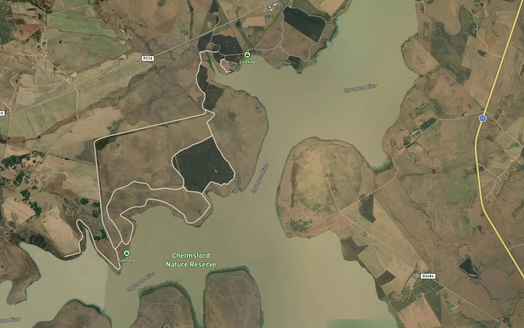 Satellite map of the Amanzimnyama