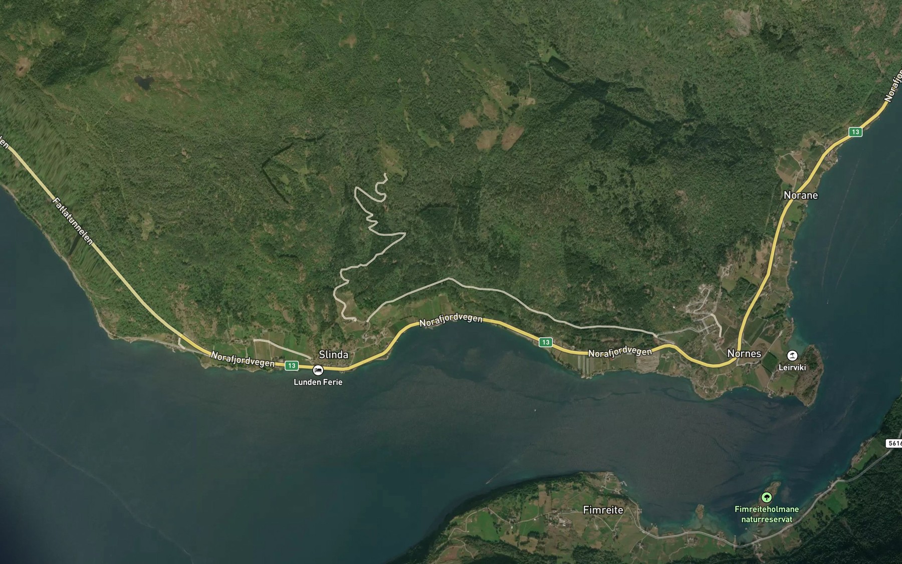 Satellite map of the Gautefossen