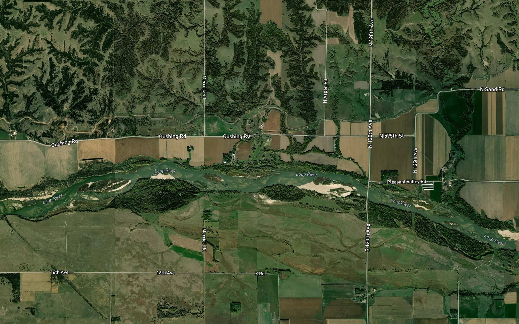 Satellite map of the Rock Creek