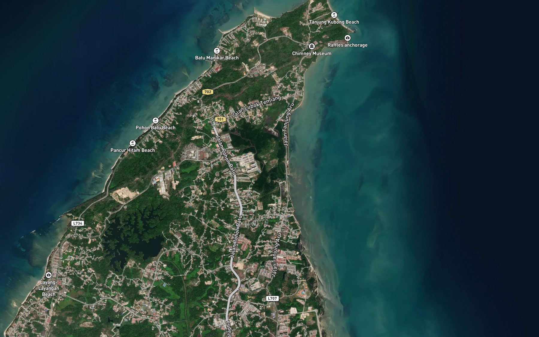 Satellite map of the Sungai Ganggarak