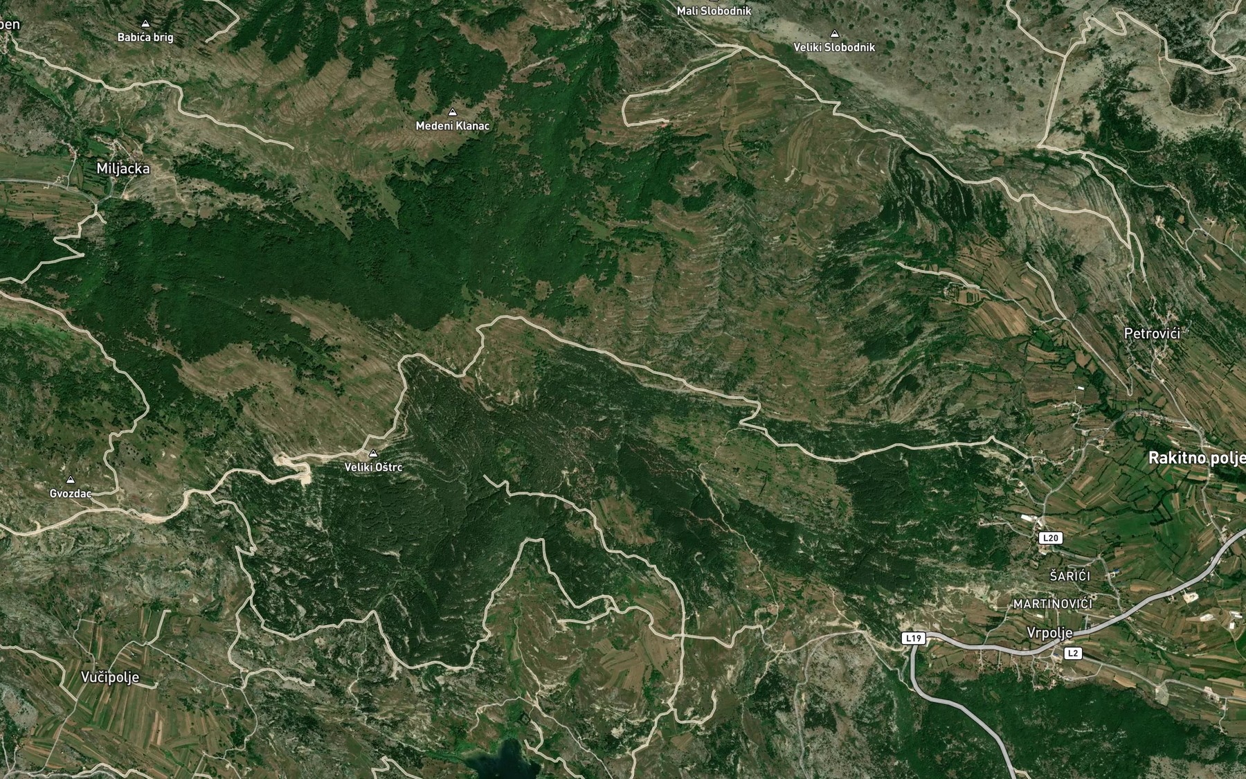 Satellite map of the Lunovaca
