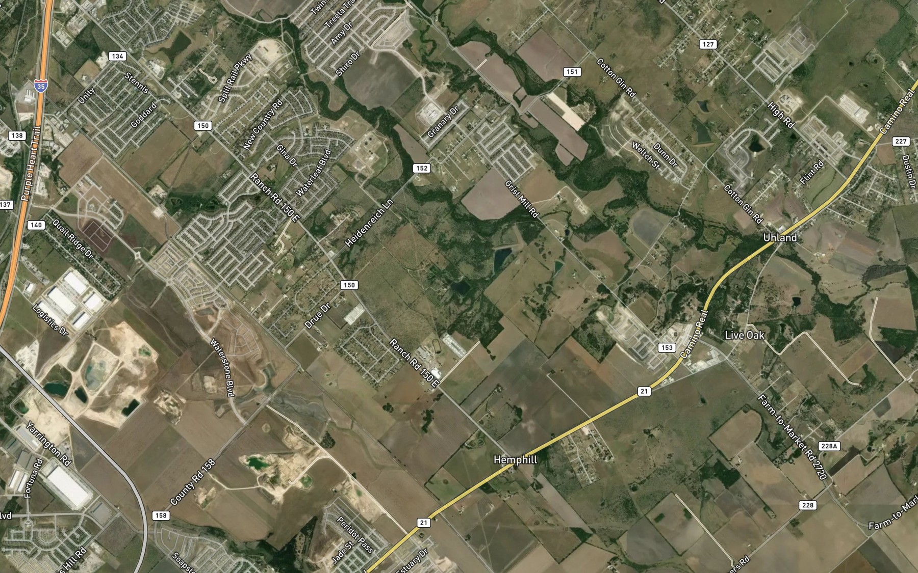 Satellite map of the M D Heatly Reservoir